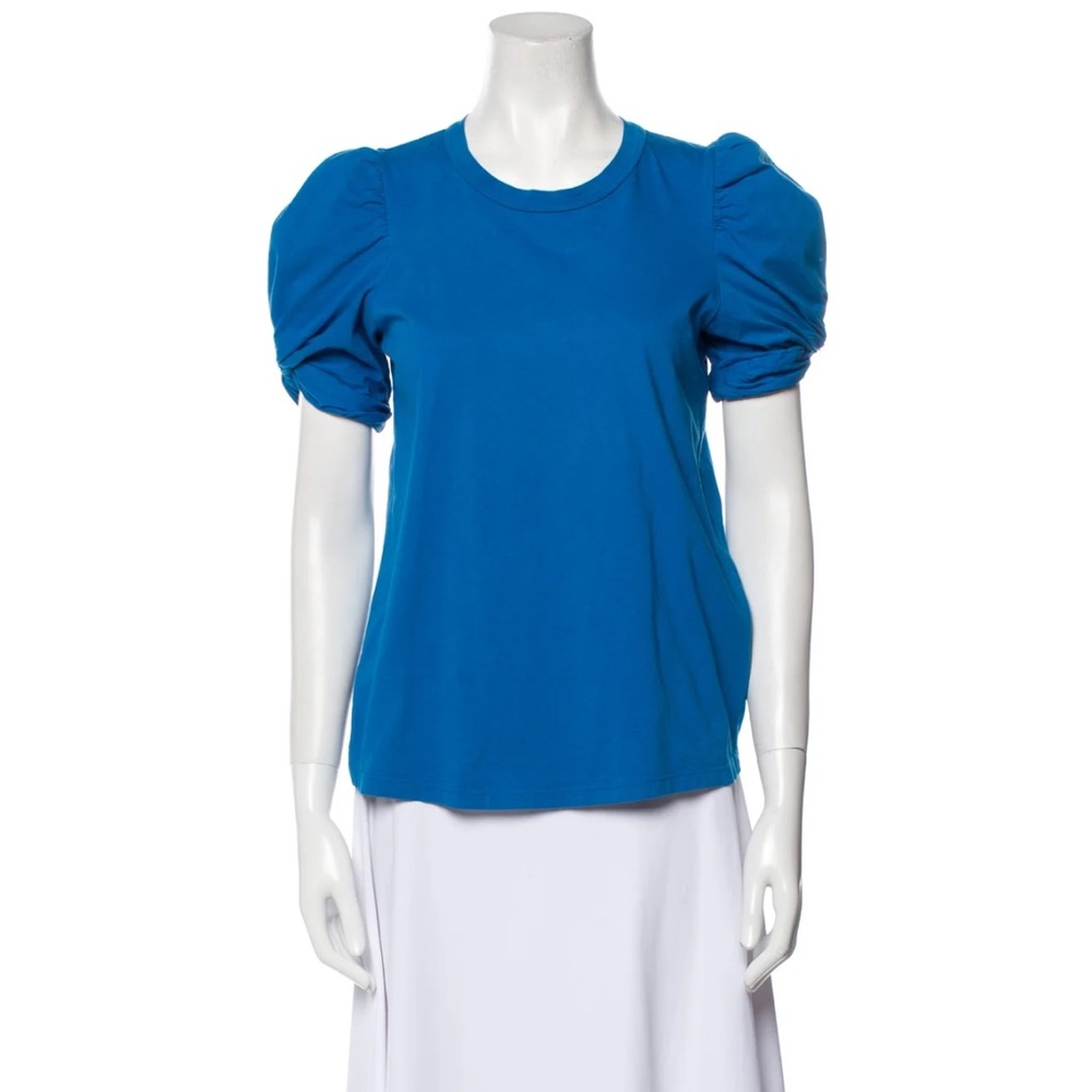 A.L.C Kati twisted puff sleeve tee in blue size small.